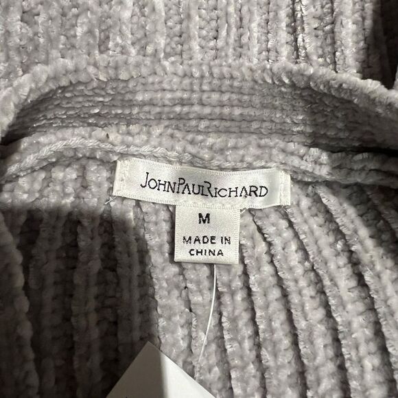 NWT! John Paul Richard grey chenille cardigan - Picture 3 of 11